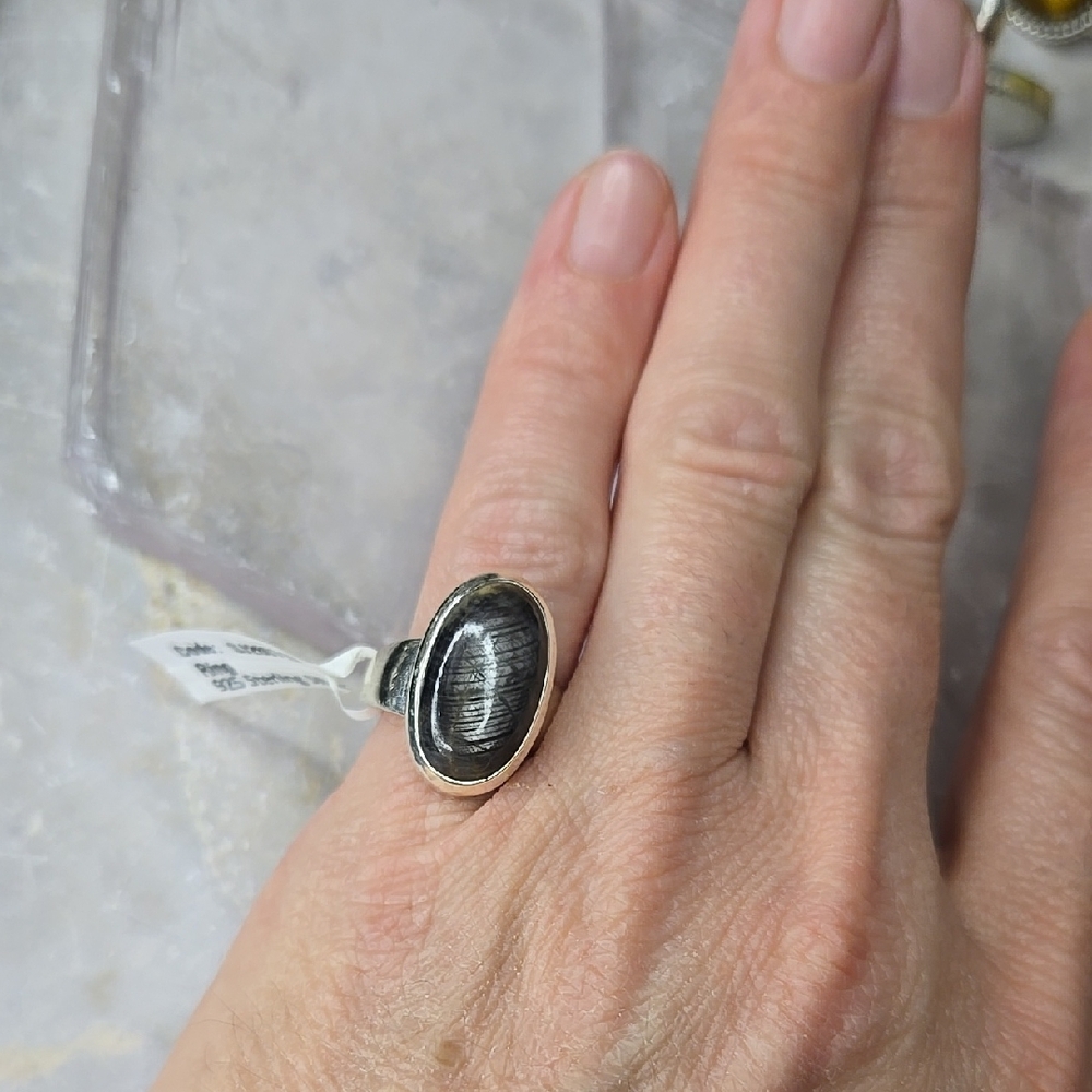 Sterling Silver Black Star Sapphire Ring
